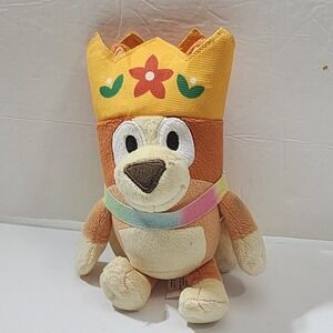 Moose Queen Bingo Bluey and‎ Friends Brown Dog Cape Crown Plush 8"
